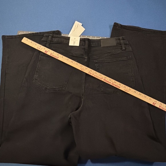 American Tall Stevie Jeans Size 34/37 Black Wide-Leg Ultra High Rise - New - Picture 5 of 12